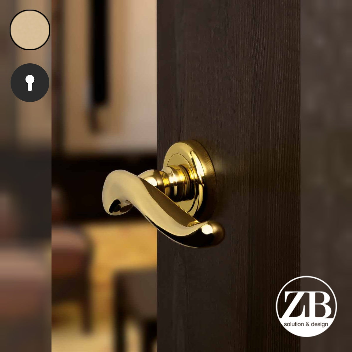 ZB - Maniglie Arco - Maniglia per porta interna - OSV - Ottone satinato verniciato / Tonda / Yale