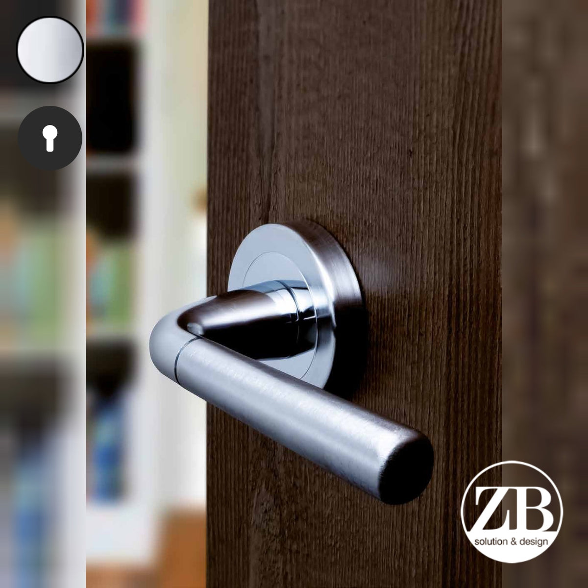 ZB - Maniglie Aster - Maniglia per porta interna - CRL - Cromo lucido / Tonda / Yale