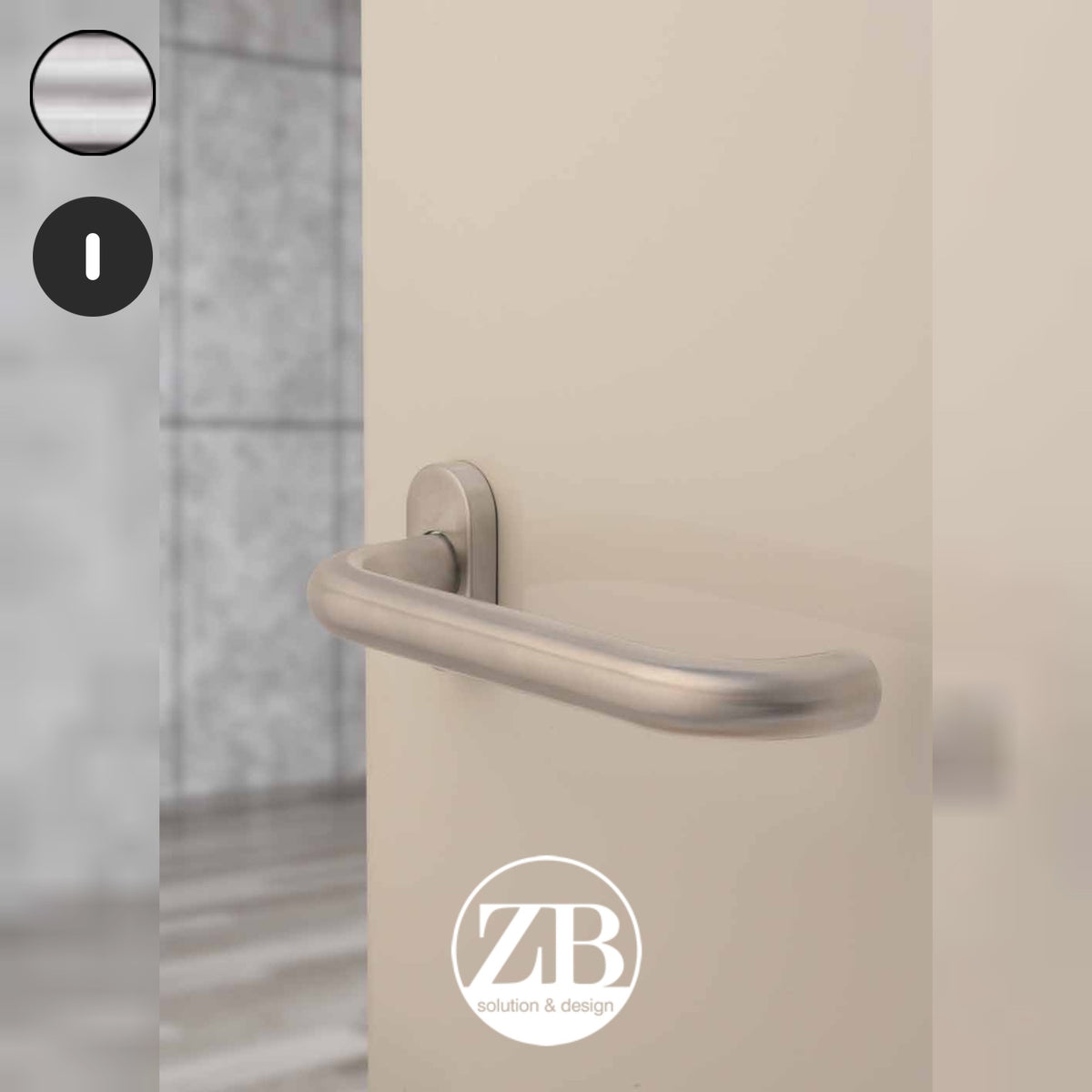 ZB - Maniglie Big Curva - Maniglia per porta interna - INX - Acciaio inox satinato / Tonda / Patent