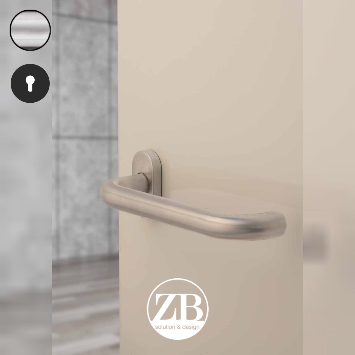 ZB - Maniglie Big Curva - Maniglia per porta interna - INX - Acciaio inox satinato / Tonda / Yale