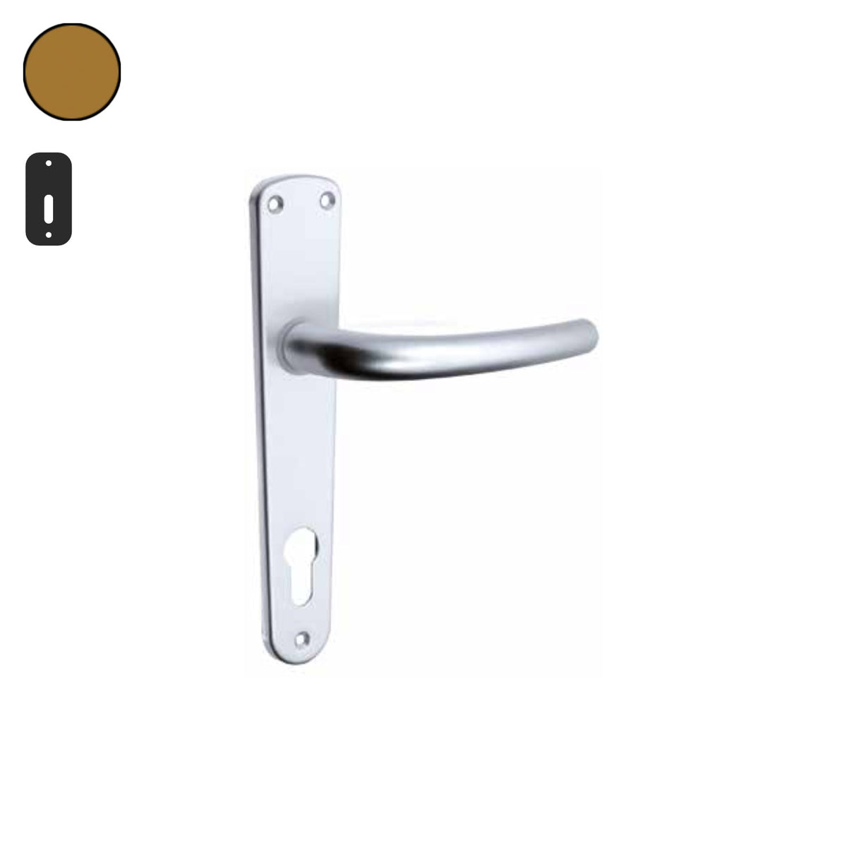 ZB - Maniglie Big Niky - Maniglia per porta interna - BRO - Bronzo F4 anodizzato / Placca 205x42 mm / Patent 70