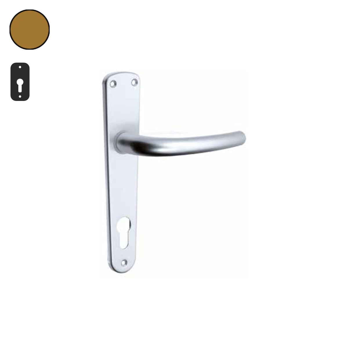 ZB - Maniglie Big Niky - Maniglia per porta interna - BRO - Bronzo F4 anodizzato / Placca 205x42 mm / Yale 85
