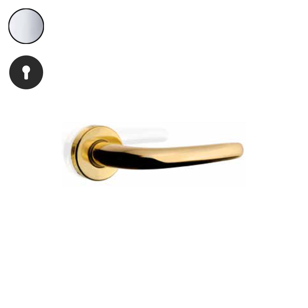 ZB - Maniglie Big Niky - Maniglia per porta interna - CRL - Cromo lucido / Tonda / Yale