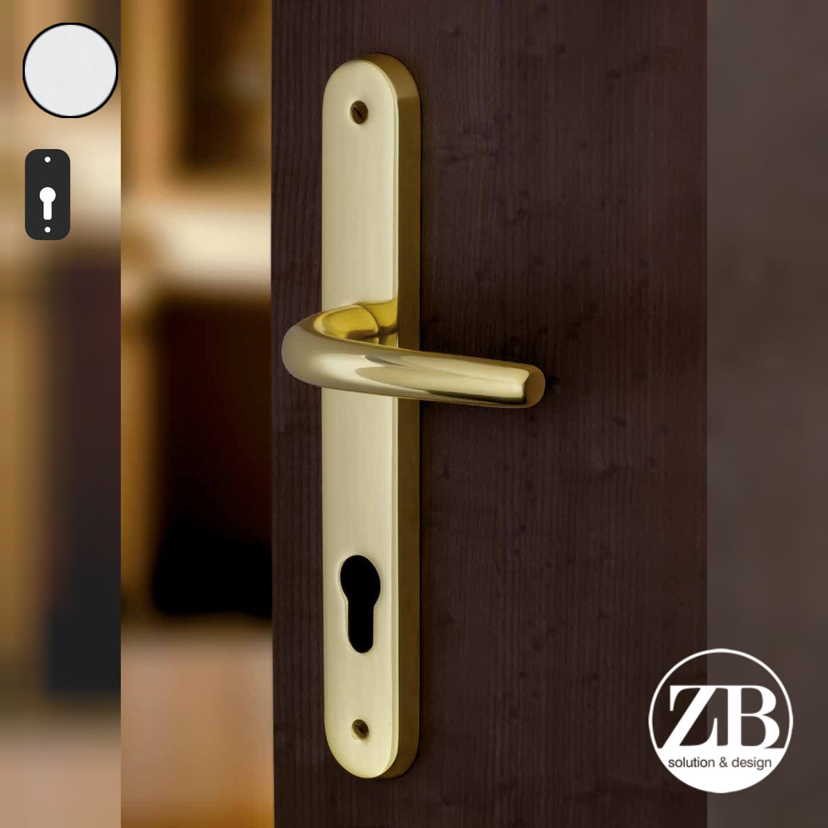 ZB - Maniglie Big Niky - Maniglia per porta interna - CRS - Cromo satinato / Placca 250x38 mm / Yale 85