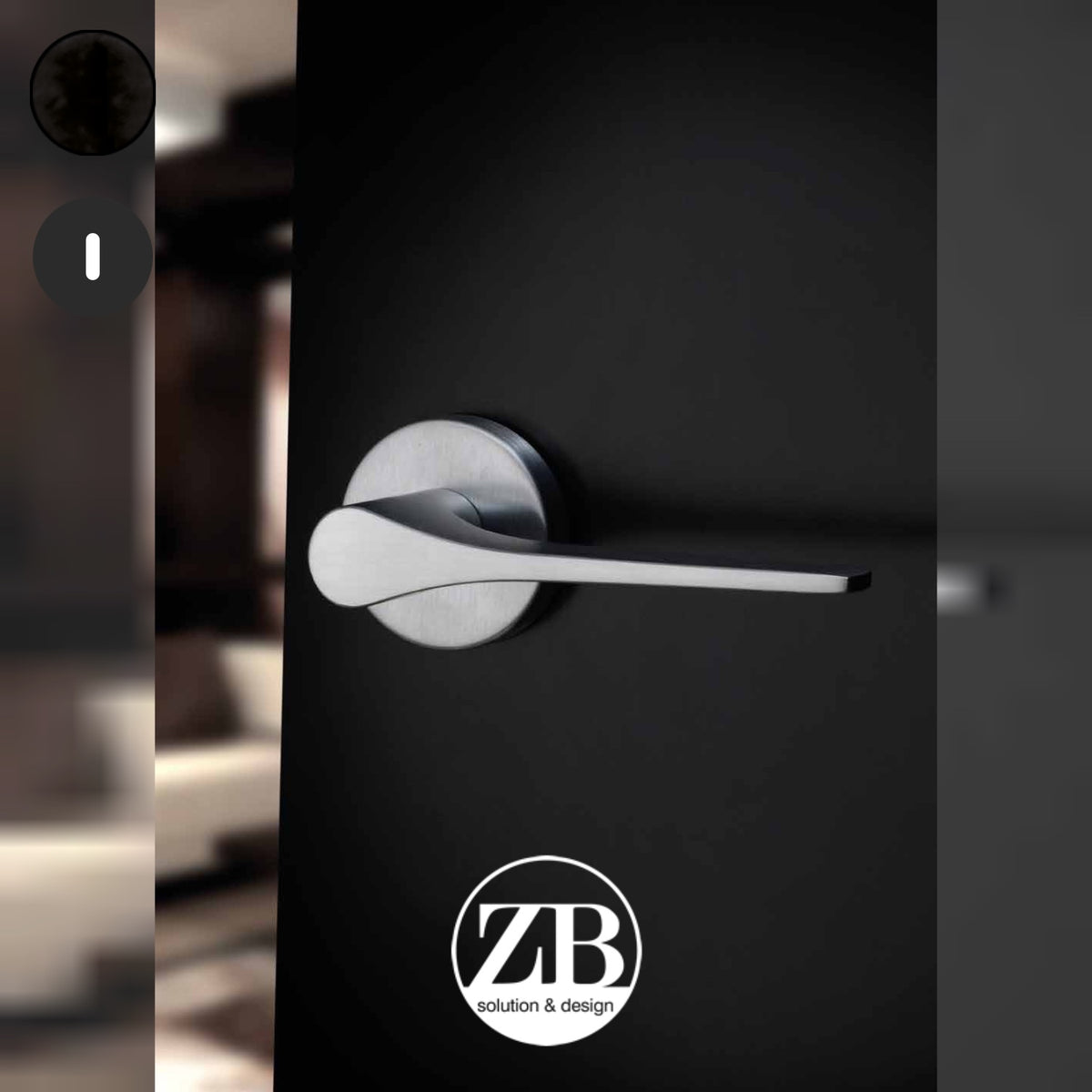 ZB - Maniglie Blade - Maniglia per porta interna - NOP - Nero opaco / Tonda / Patent