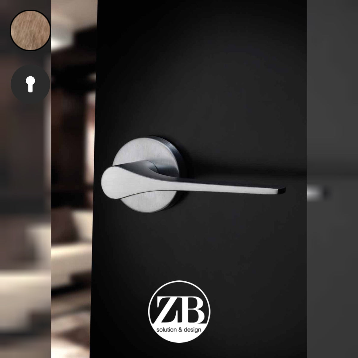 ZB - Maniglie Blade - Maniglia per porta interna - OGO - Ottone bronzato graffiato opaco / Tonda / Yale