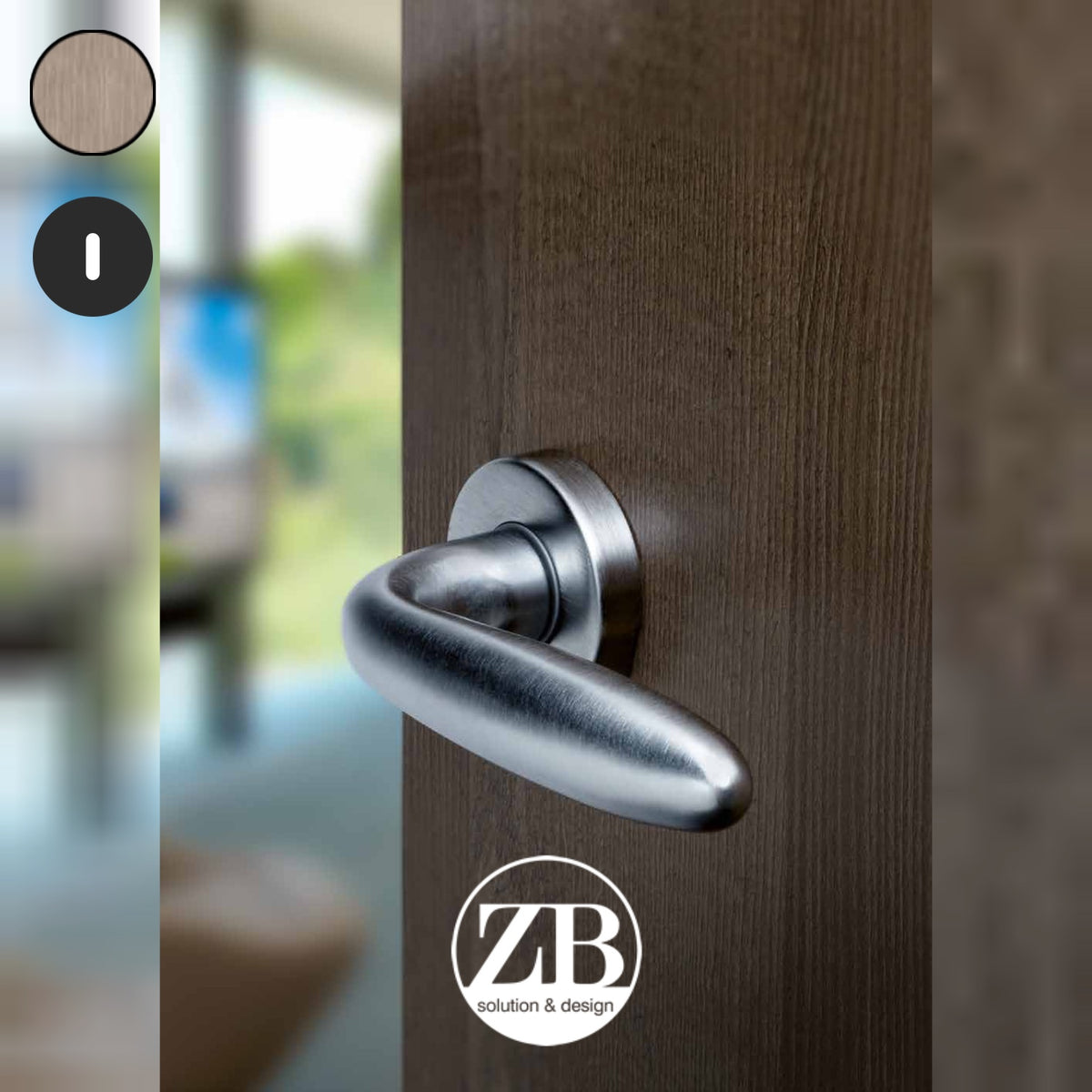 ZB - Maniglie Botti - Maniglia per porta interna - OGV - Ottone graffiato verniciato lucido / Tonda / Patent