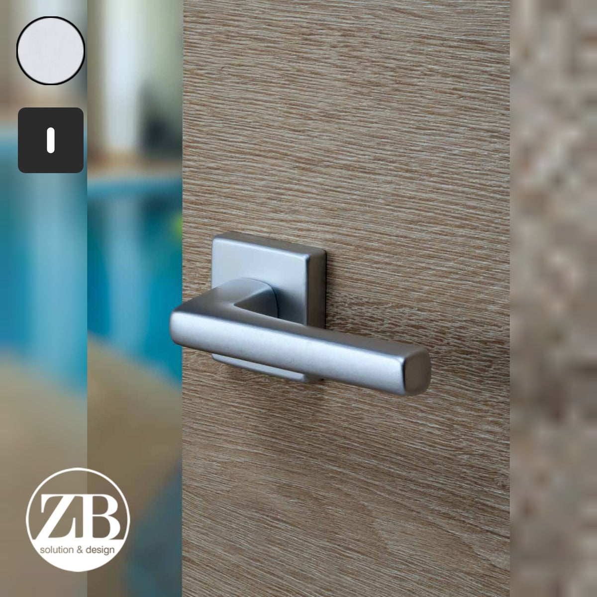 ZB - Maniglie Bristol - Maniglia per porta interna - ARG - Argento F1 anodizzato / Quadra / Patent