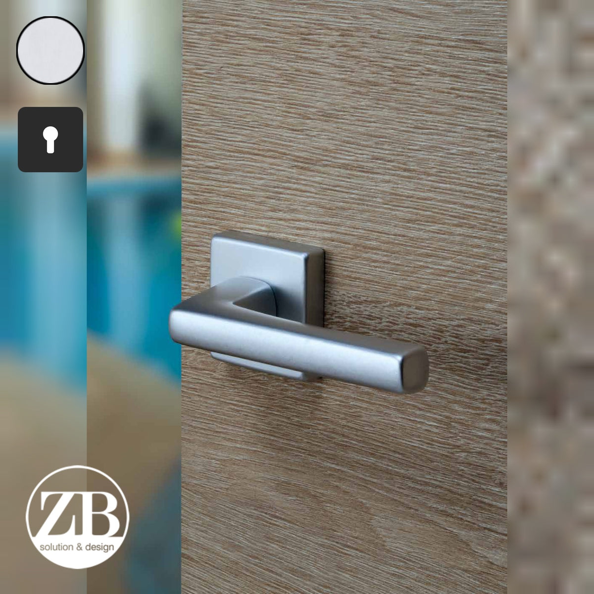 ZB - Maniglie Bristol - Maniglia per porta interna - ARG - Argento F1 anodizzato / Quadra / Yale