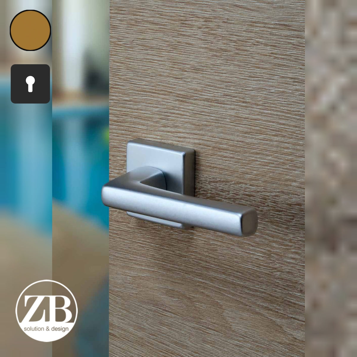 ZB - Maniglie Bristol - Maniglia per porta interna - BRO - Bronzo F4 anodizzato / Quadra / Yale