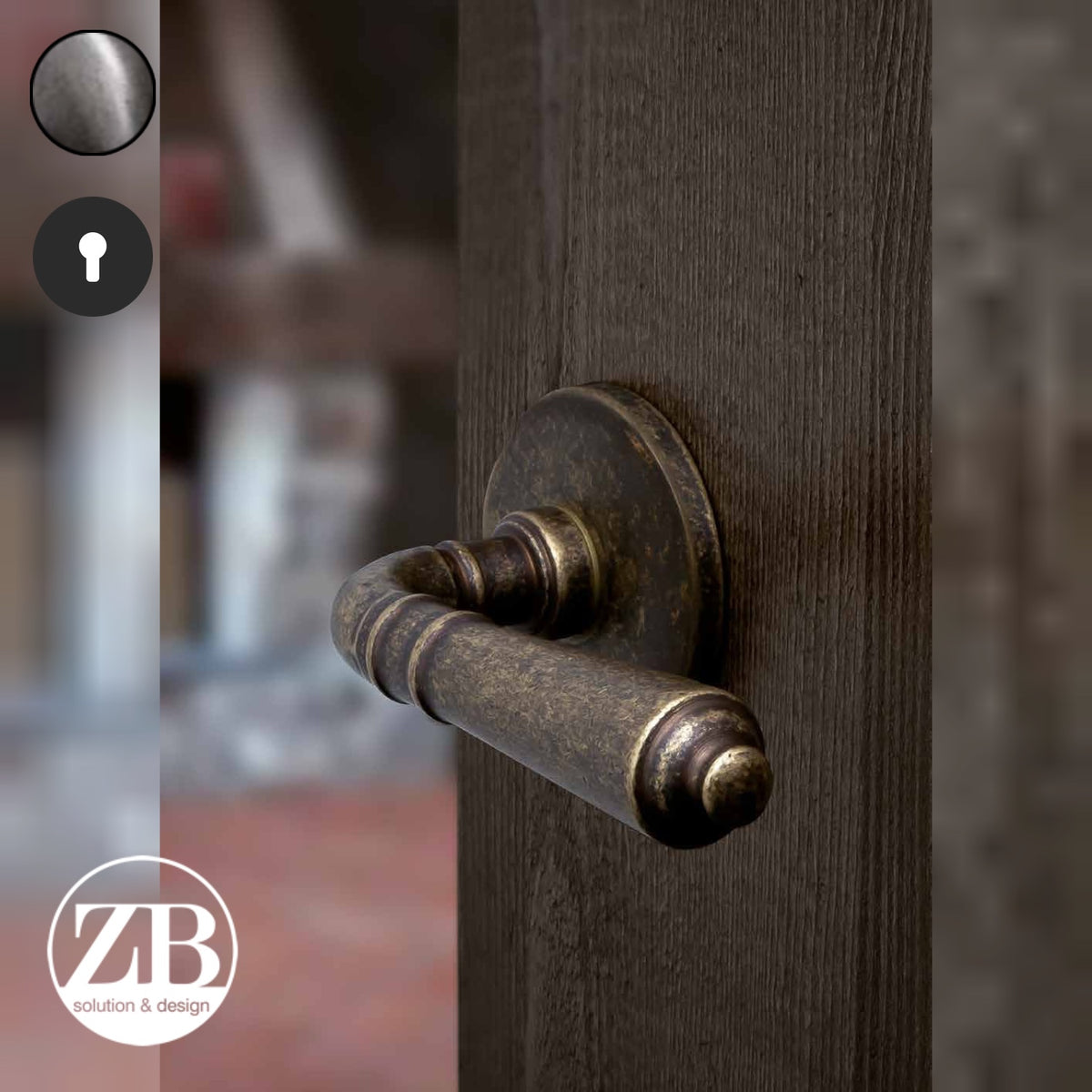 ZB - Maniglie Classic - Maniglia per porta interna - ARA - Argento antico / Tonda / Yale