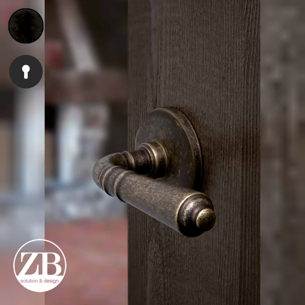 ZB - Maniglie Classic - Maniglia per porta interna - NOP - Nero opaco / Tonda / Yale