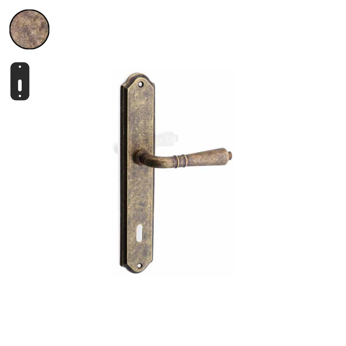 ZB - Maniglie Classic - Maniglia per porta interna - OBA - Ottone bronzato antico / Placca 250x46 mm / Patent 70