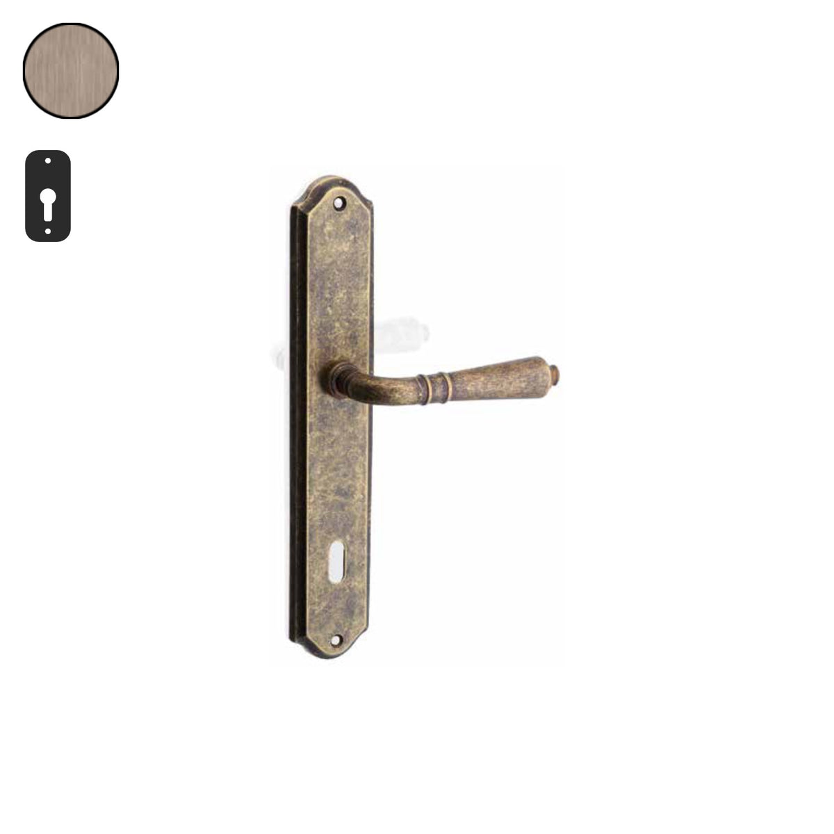 ZB - Maniglie Classic - Maniglia per porta interna - OGV - Ottone graffiato verniciato lucido / Placca 250x46 mm / Yale 85