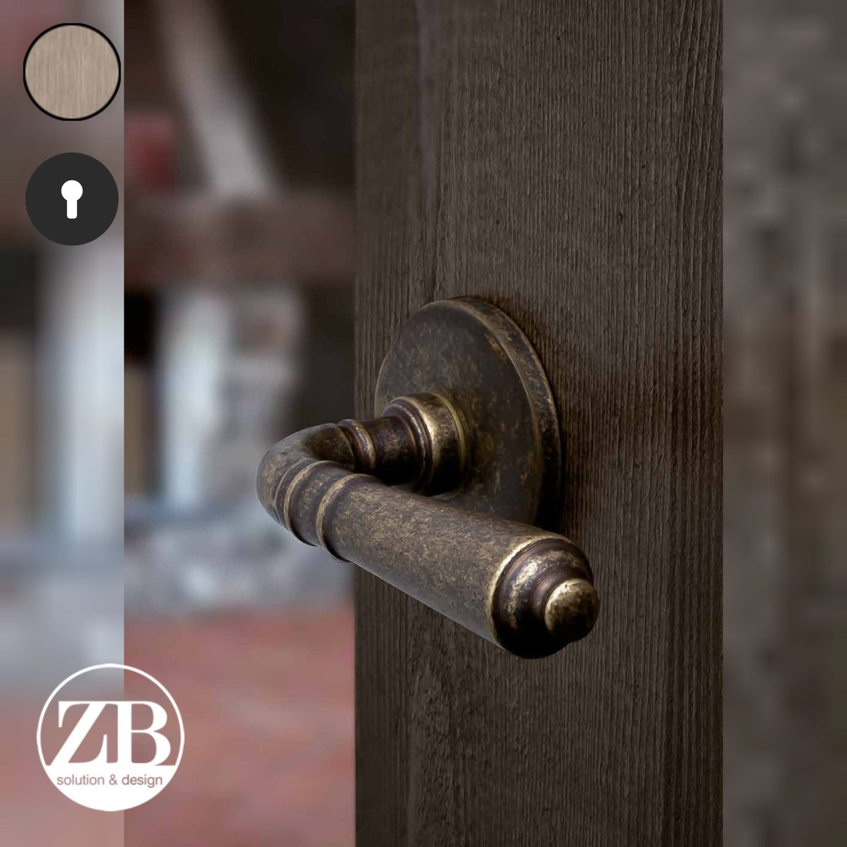 ZB - Maniglie Classic - Maniglia per porta interna - OGV - Ottone graffiato verniciato lucido / Tonda / Yale