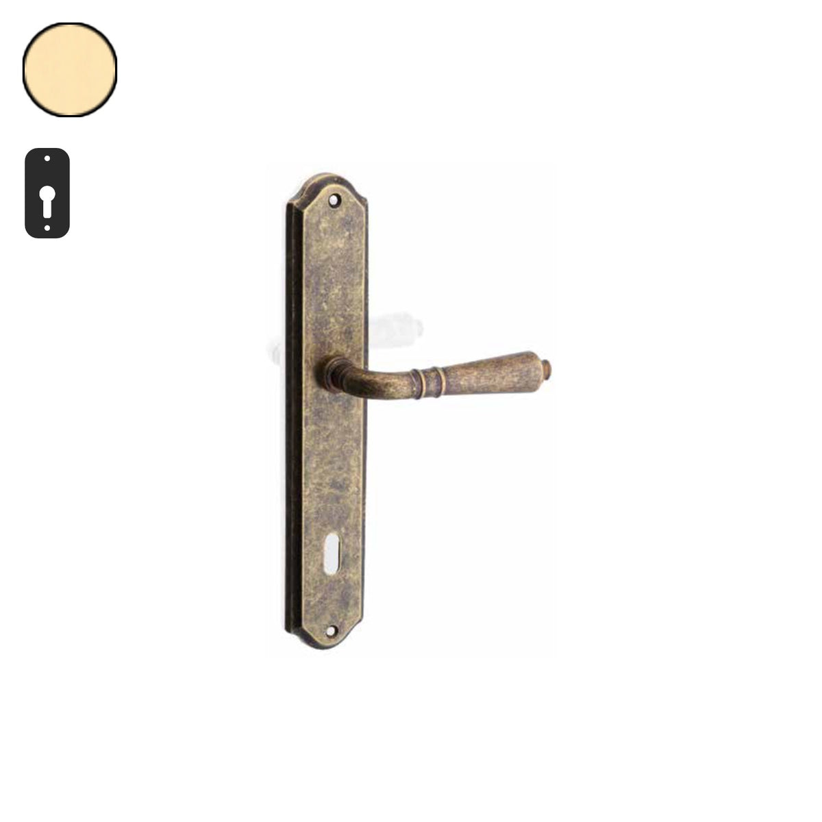 ZB - Maniglie Classic - Maniglia per porta interna - OLV - Ottone lucido verniciato / Placca 250x46 mm / Yale 85