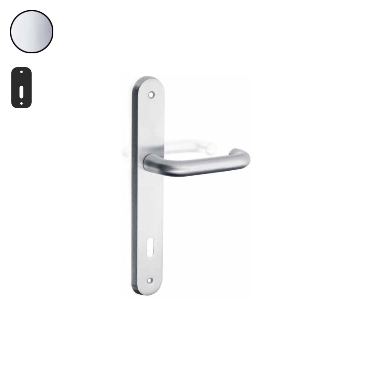 ZB - Maniglie Curva - Maniglia per porta interna - CRL - Cromo lucido / Placca 250x38 mm / Patent 70