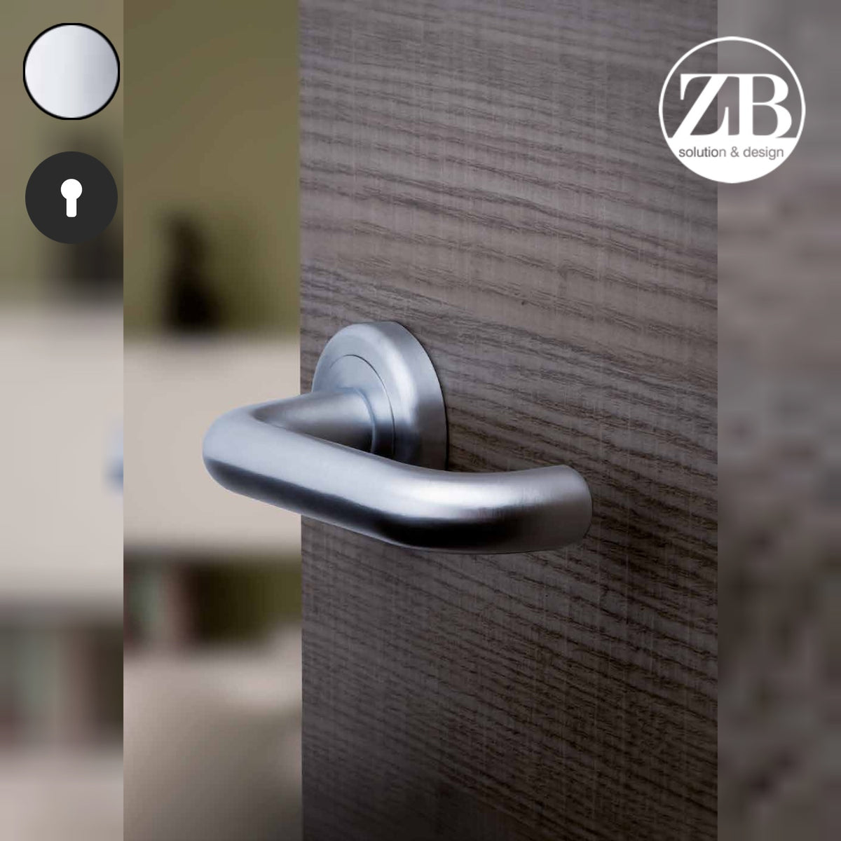 ZB - Maniglie Curva - Maniglia per porta interna - CRL - Cromo lucido / Tonda / Yale