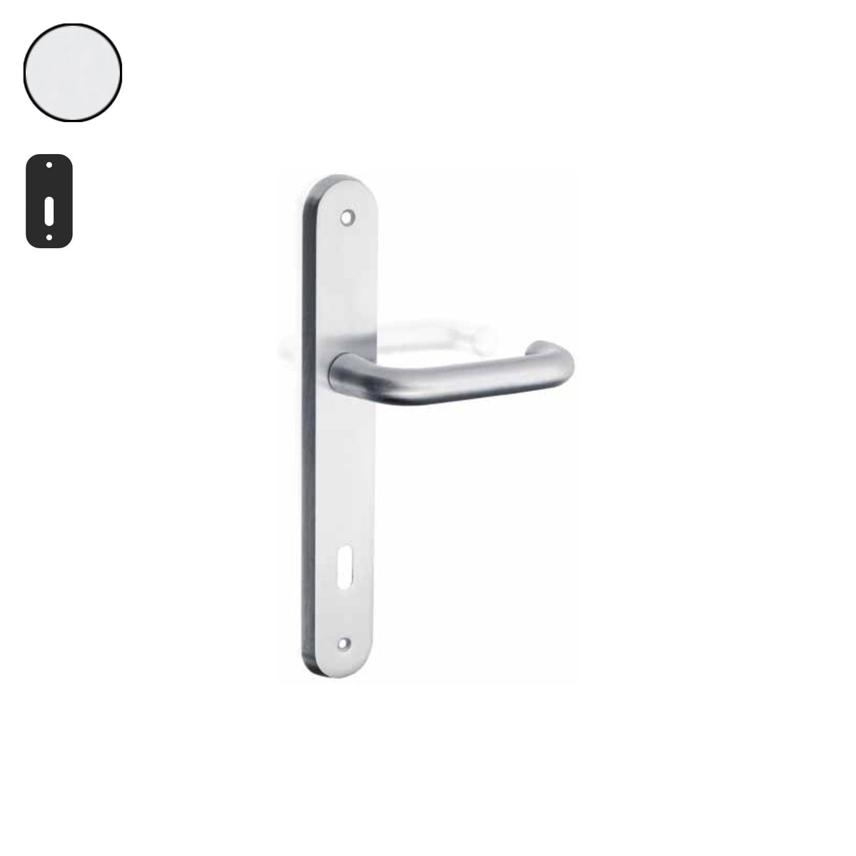 ZB - Maniglie Curva - Maniglia per porta interna - CRS - Cromo satinato / Placca 250x38 mm / Patent 70