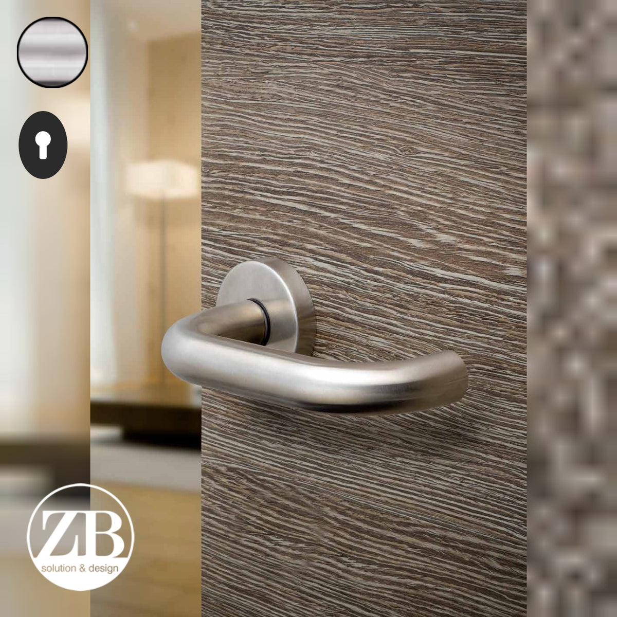 ZB - Maniglie Curva - Maniglia per porta interna - INX - Acciaio inox satinato / Ovale / Yale