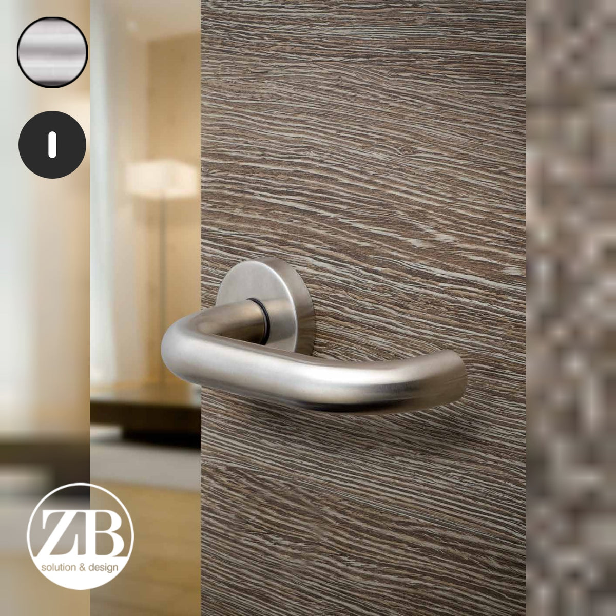 ZB - Maniglie Curva - Maniglia per porta interna - INX - Acciaio inox satinato / Tonda / Patent