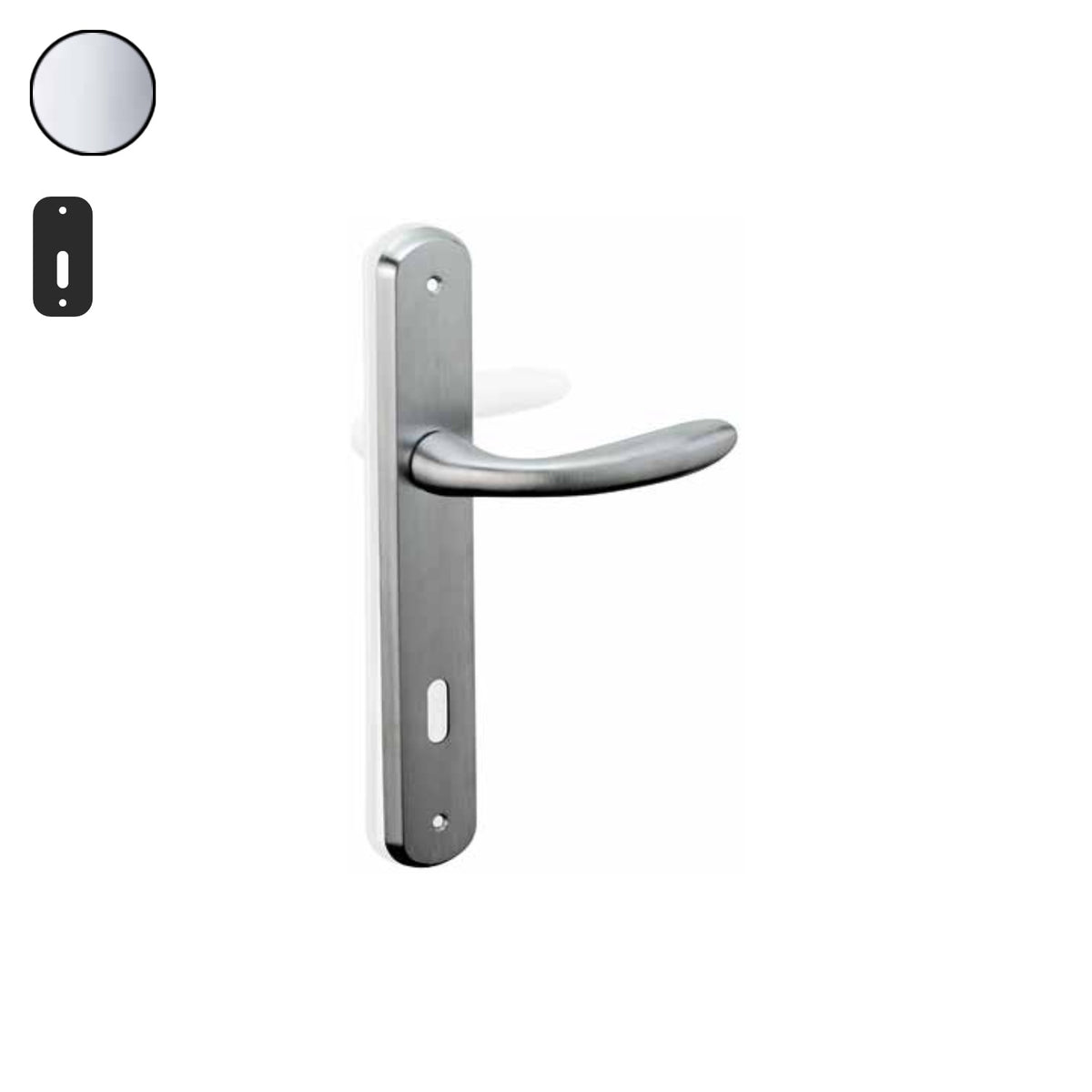 ZB - Maniglie Dedalo - Maniglia per porta interna - CRL - Cromo lucido / Placca 250x38 mm / Patent 90