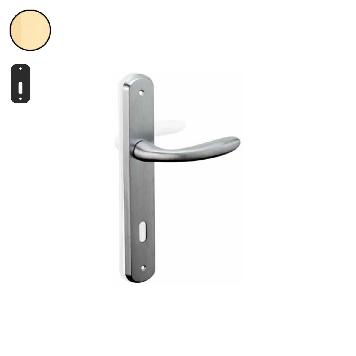 ZB - Maniglie Dedalo - Maniglia per porta interna - OTO - Ottonato / Placca 250x38 mm / Patent 70