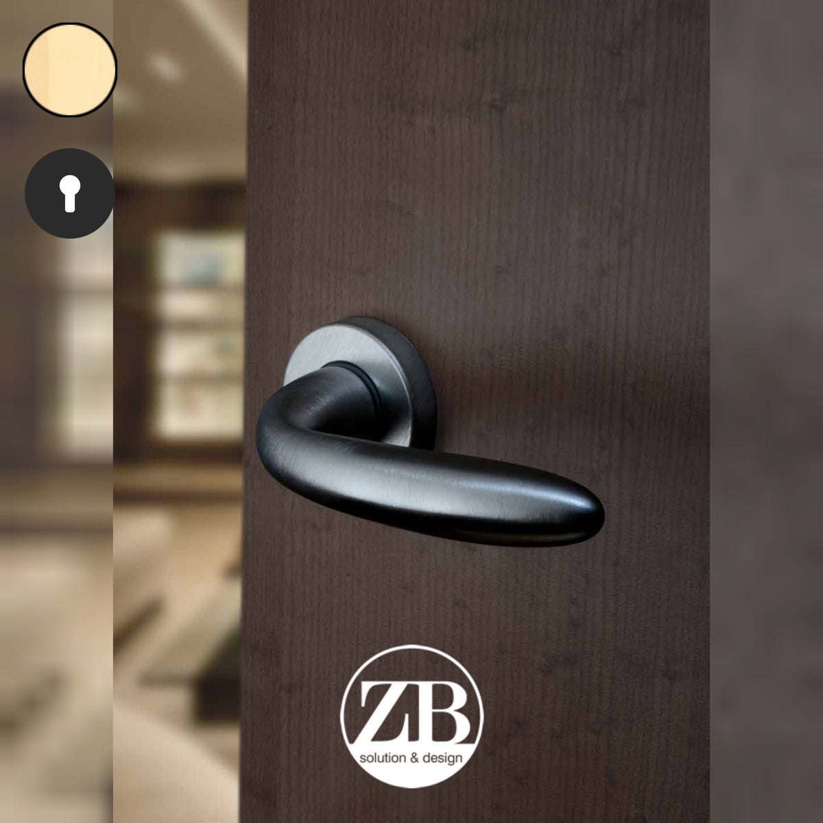 ZB - Maniglie Dedalo - Maniglia per porta interna - OTO - Ottonato / Tonda / Yale