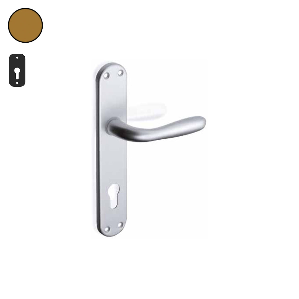 ZB - Maniglie Desy - Maniglia per porta interna - BRO - Bronzo F4 anodizzato / Placca 225x40 mm / Yale 85