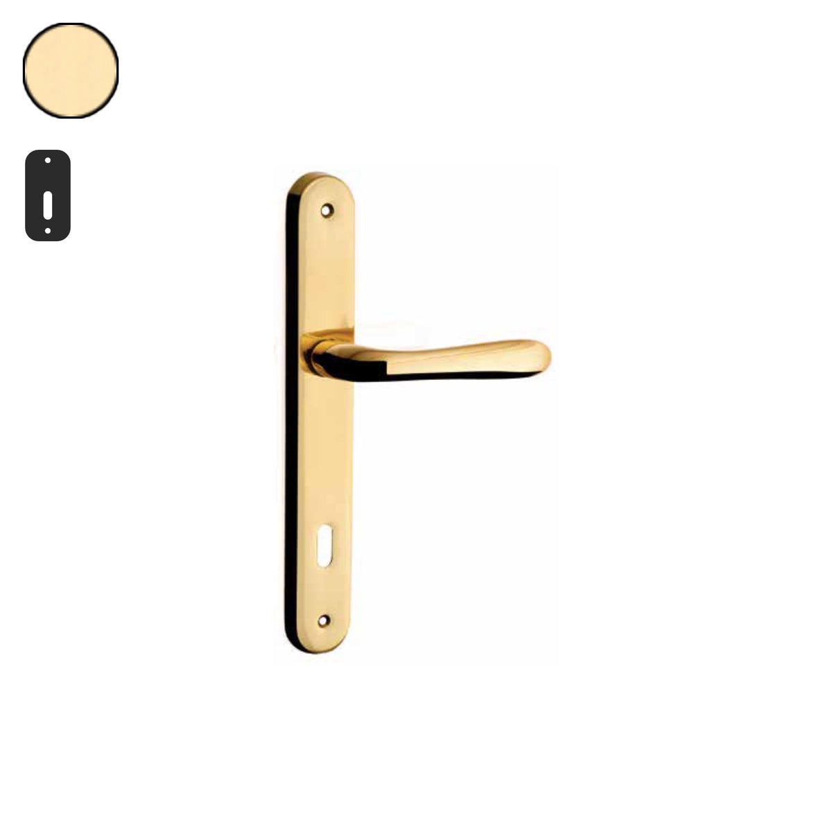 ZB - Maniglie Desy - Maniglia per porta interna - OLV - Ottone lucido verniciato / Placca 250x38 mm / Patent 90