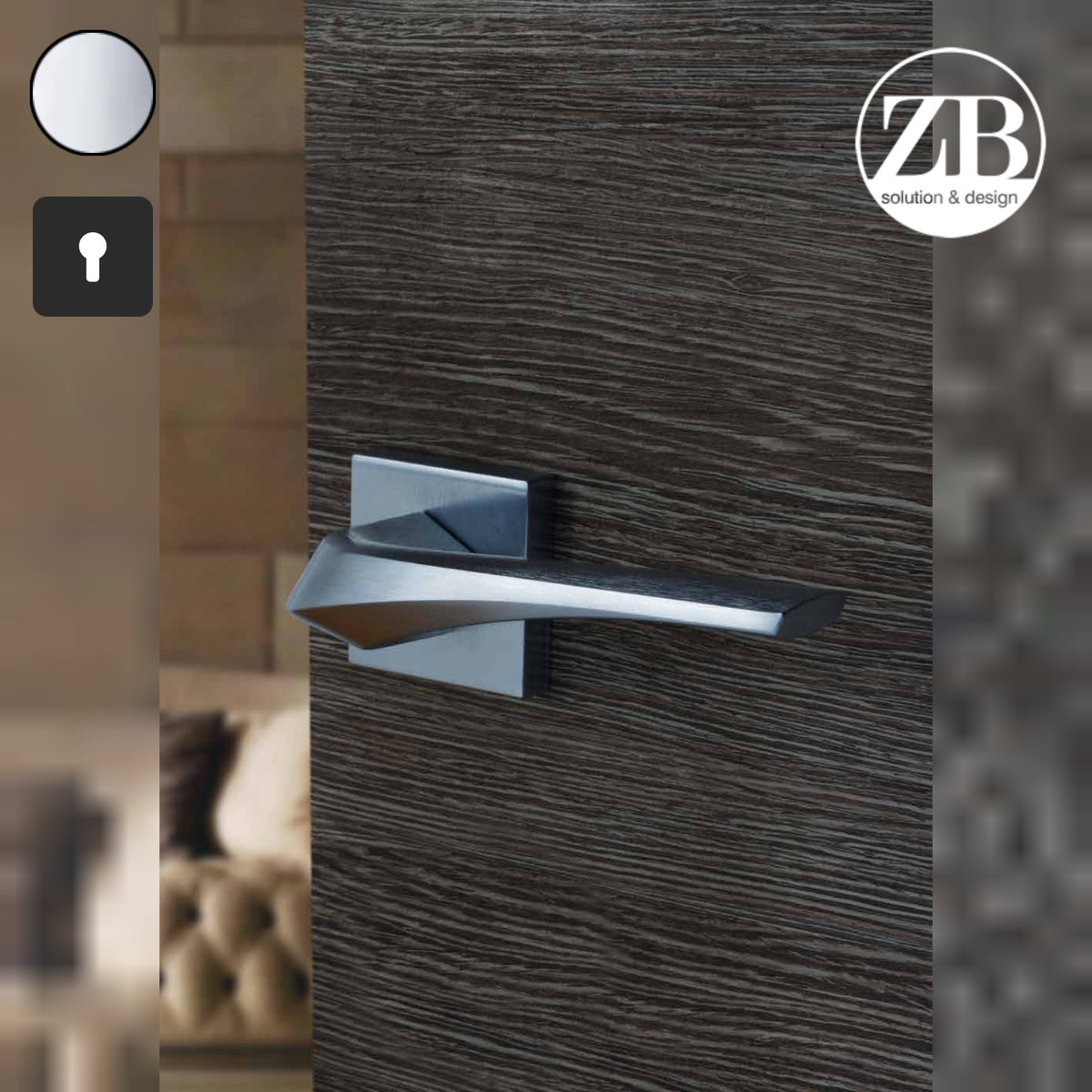 ZB - Maniglie Diana - Maniglia per porta interna - CRL - Cromo lucido / Quadra / Yale
