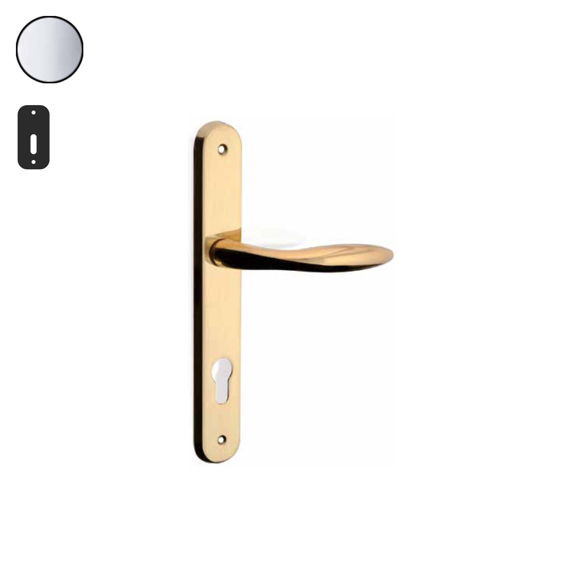 ZB - Maniglie Dodi - Maniglia per porta interna - CRL - Cromo lucido / Placca 250x38 mm / Patent 70