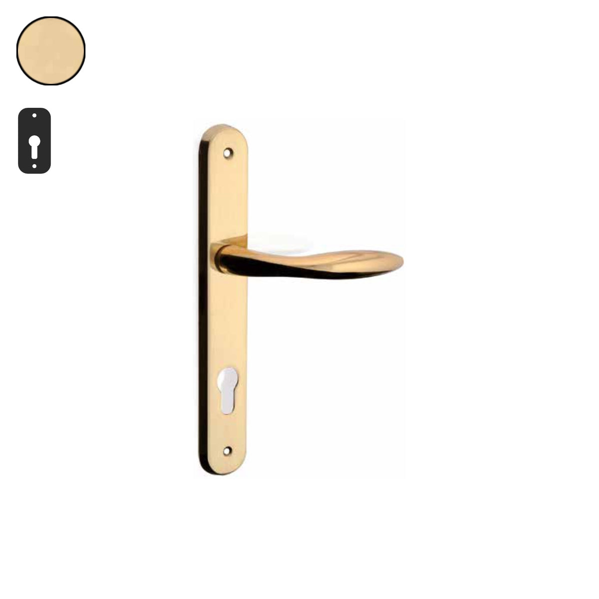 ZB - Maniglie Dodi - Maniglia per porta interna - PVD - Physical Vapour Deposition / Placca 250x38 mm / Yale 85
