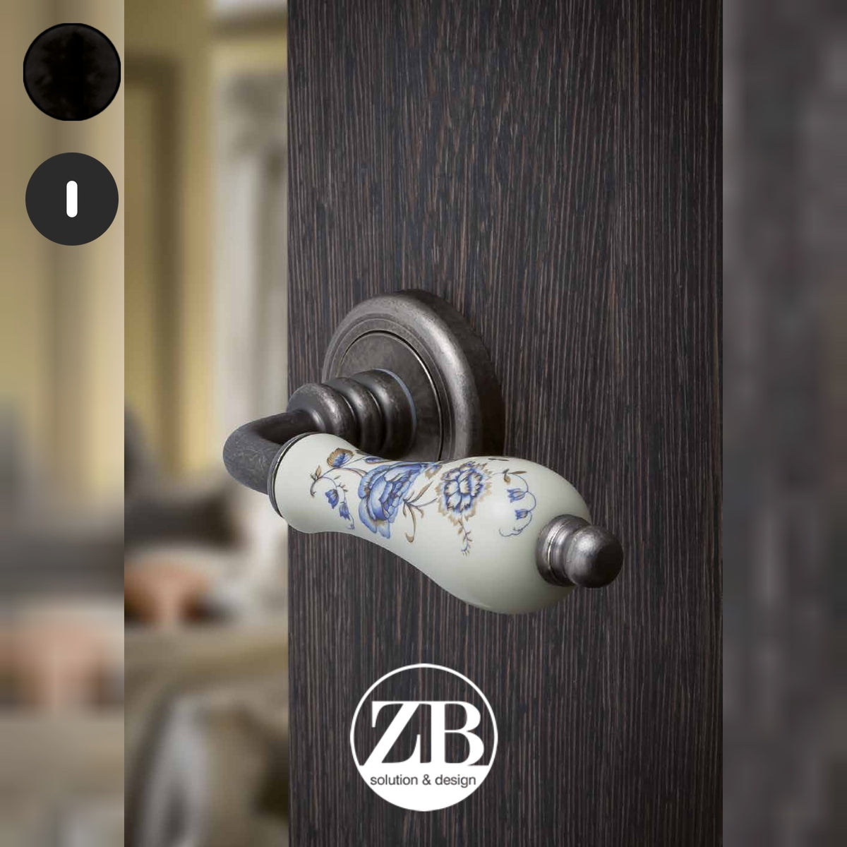 ZB - Maniglie Doge - Maniglia per porta interna - NOP - Nero opaco / Tonda / Patent