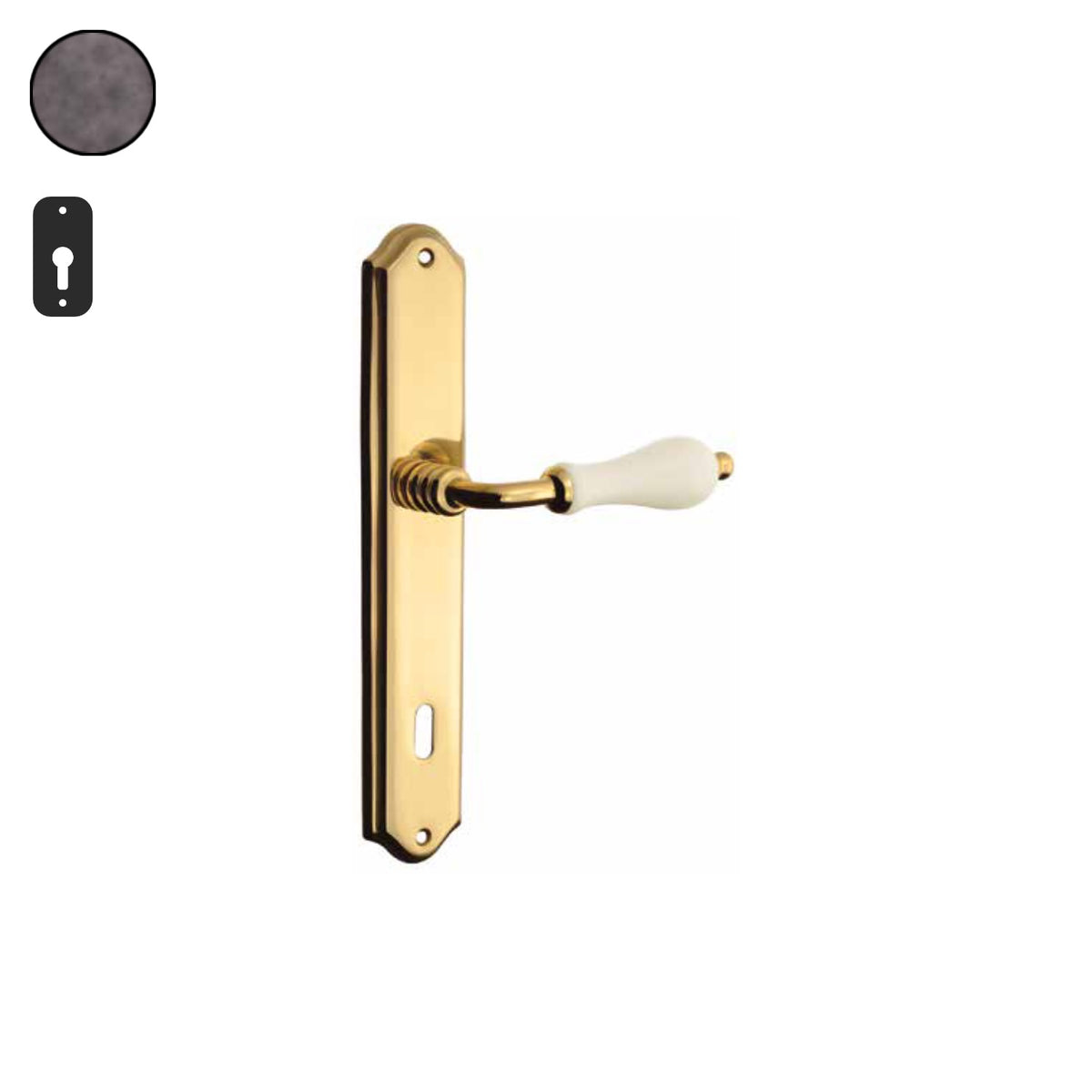 ZB - Maniglie Doge - Maniglia per porta interna - OBO - Ottone bronzato opaco / Placca 250x46 mm / Yale 85
