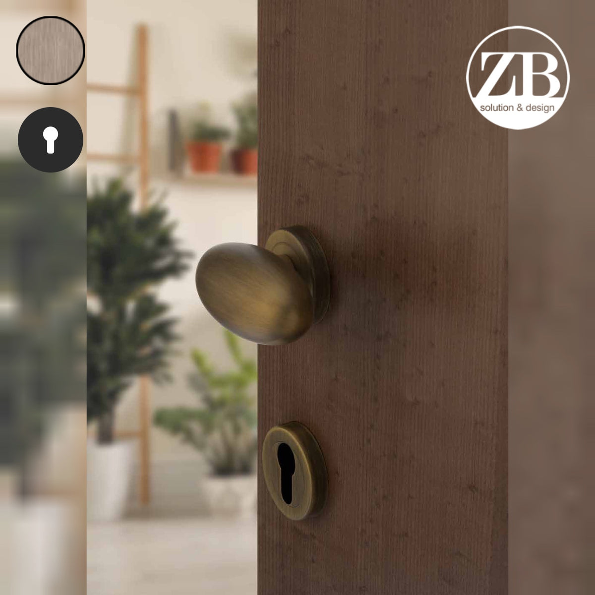 ZB - Maniglie Elegant - Maniglia per porta interna - OGV - Ottone graffiato verniciato lucido / Tonda / Yale