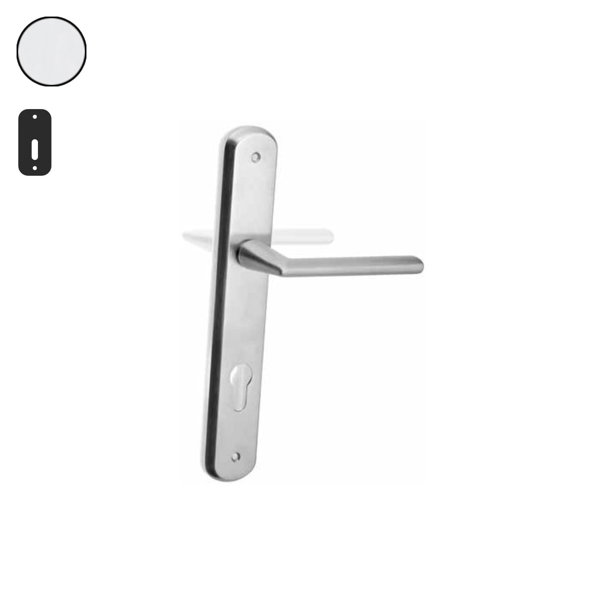 ZB - Maniglie Element - Maniglia per porta interna - CRS - Cromo satinato / Placca 250x38 mm / Patent 90
