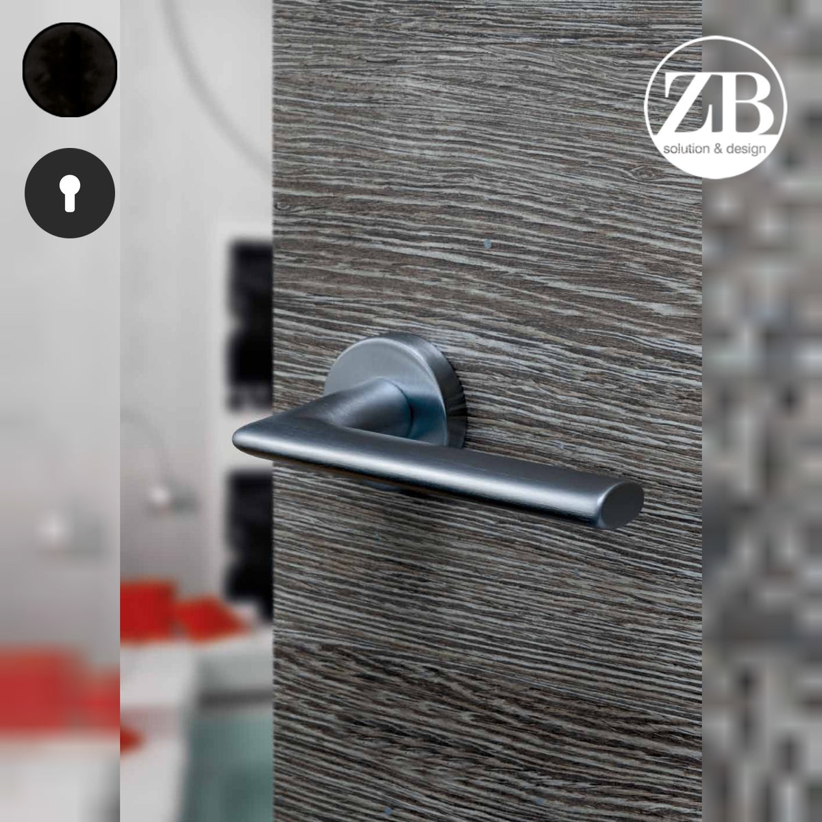 ZB - Maniglie Element - Maniglia per porta interna - NOP - Nero opaco / Tonda / Yale
