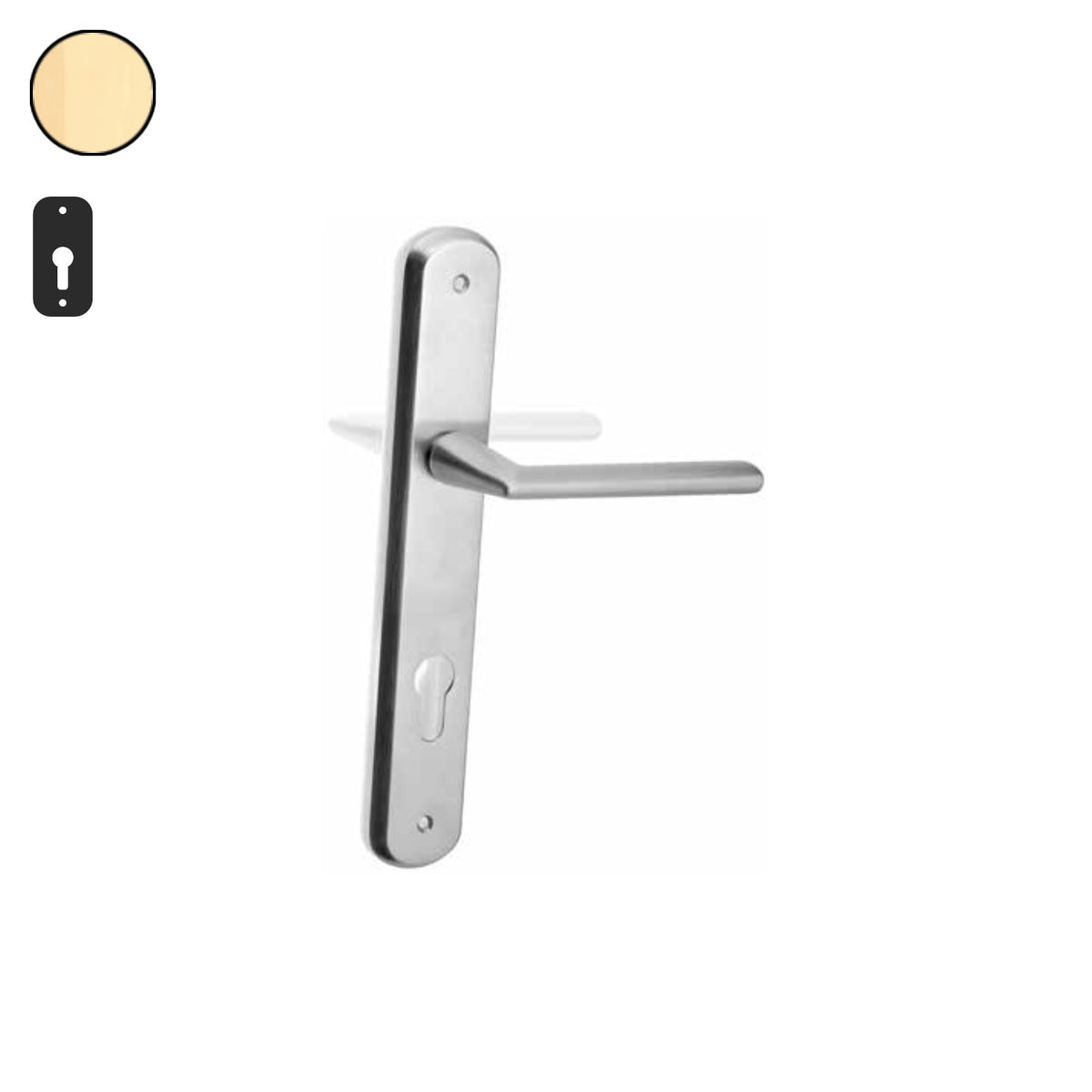 ZB - Maniglie Element - Maniglia per porta interna - OTO - Ottonato / Placca 250x38 mm / Yale 85