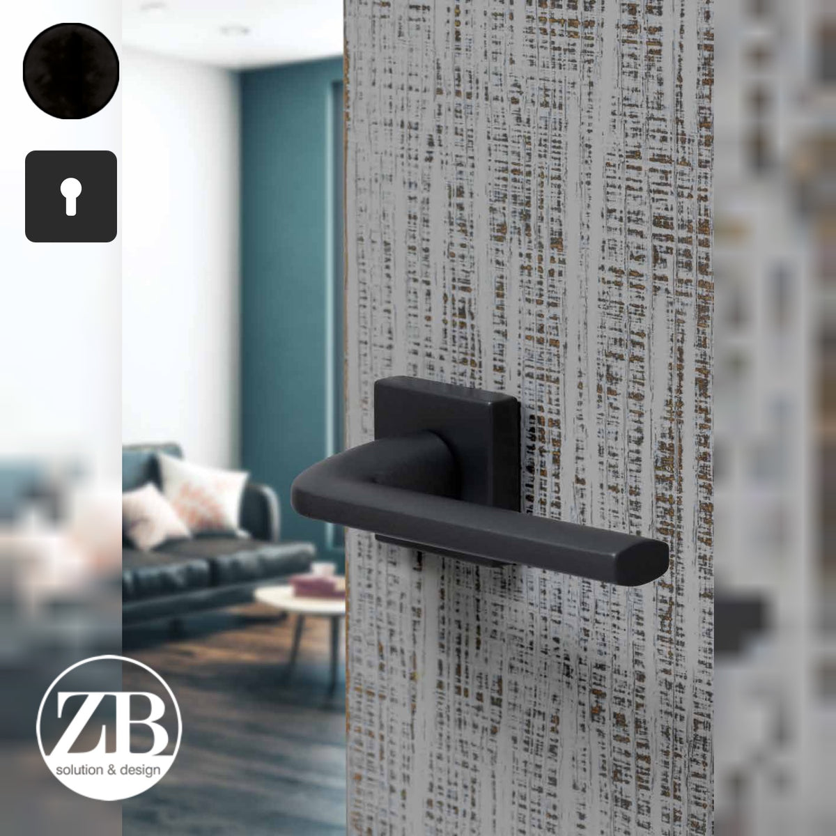 ZB - Maniglie Four-Q - Maniglia per porta interna - NOP - Nero opaco / Quadra / Yale