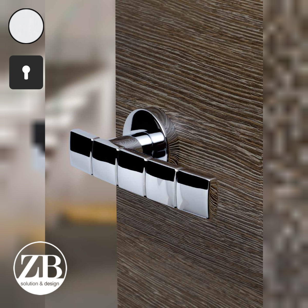 ZB - Maniglie Gangsta - Maniglia per porta interna - CRS - Cromo satinato / Quadra / Yale
