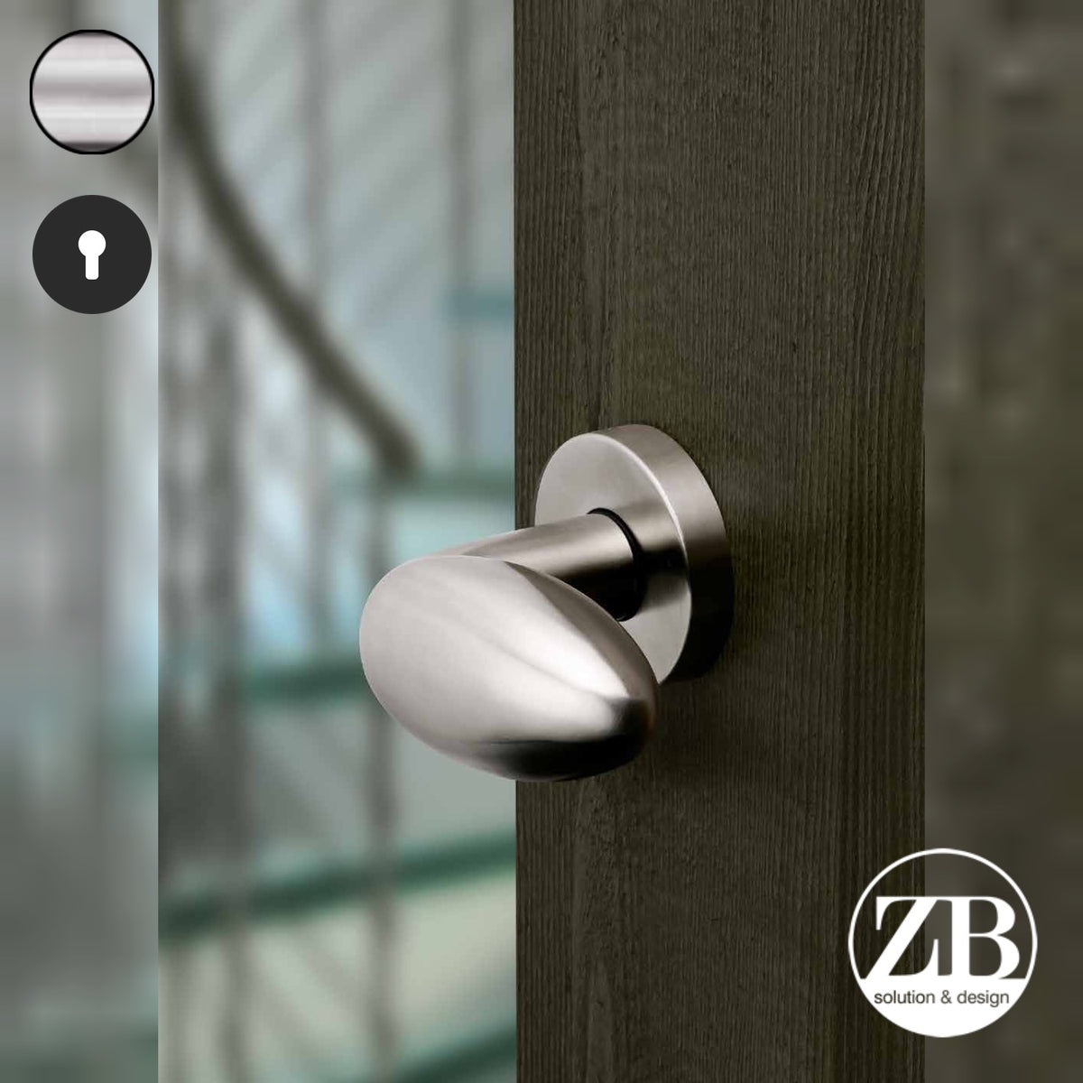 ZB - Maniglie Gentile - Maniglia per porta interna - INX - Acciaio inox satinato / Tonda / Yale