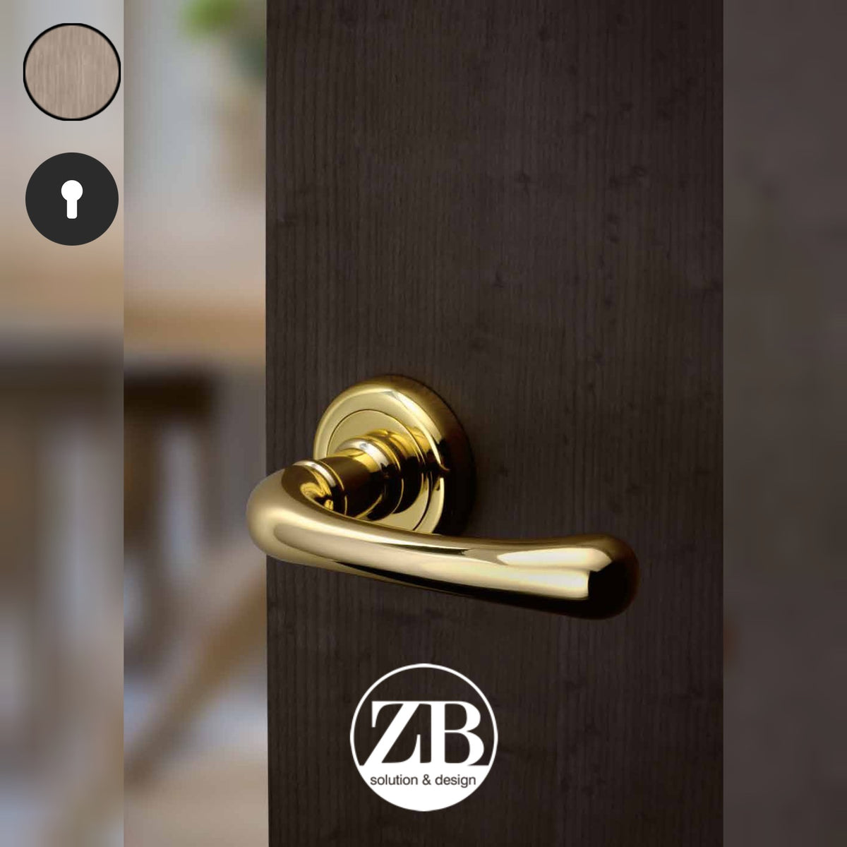 ZB - Maniglie Gioia - Maniglia per porta interna - OGV - Ottone graffiato verniciato lucido / Tonda / Yale