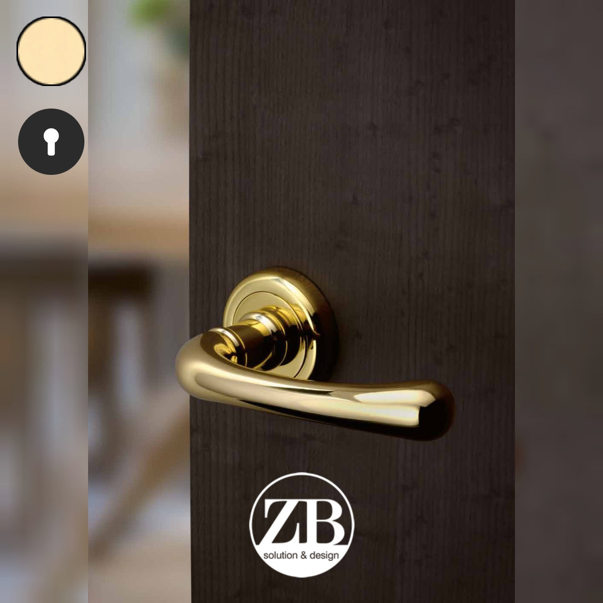 ZB - Maniglie Gioia - Maniglia per porta interna - OLV - Ottone lucido verniciato / Tonda / Yale
