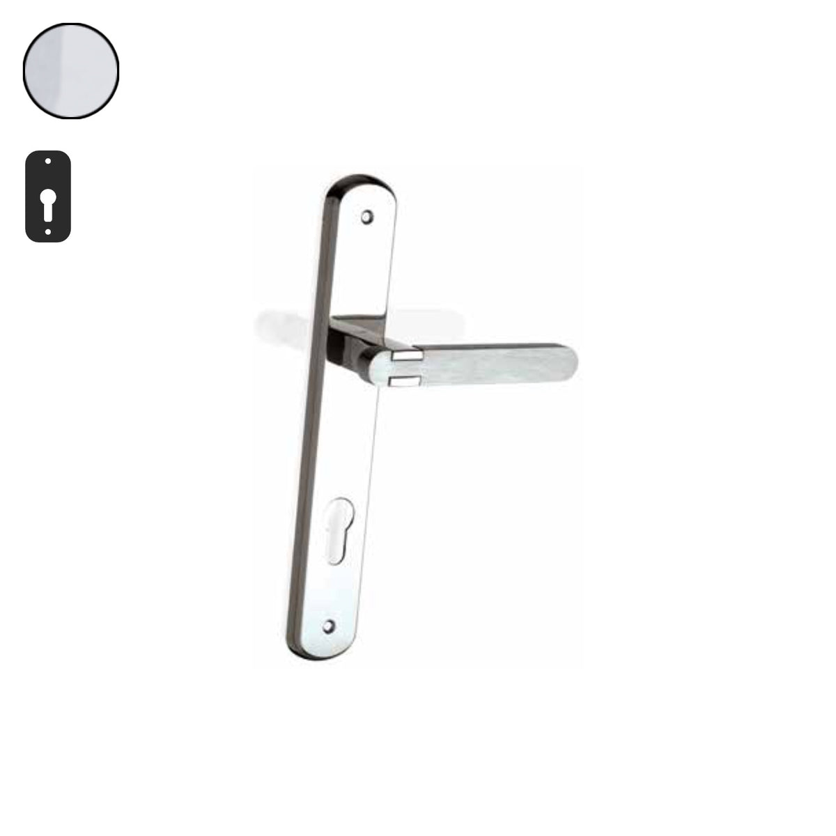 ZB - Maniglie Inside - Maniglia per porta interna - CLS - Cromo lucido / cromo satinato / Placca 250x40 mm / Yale 85