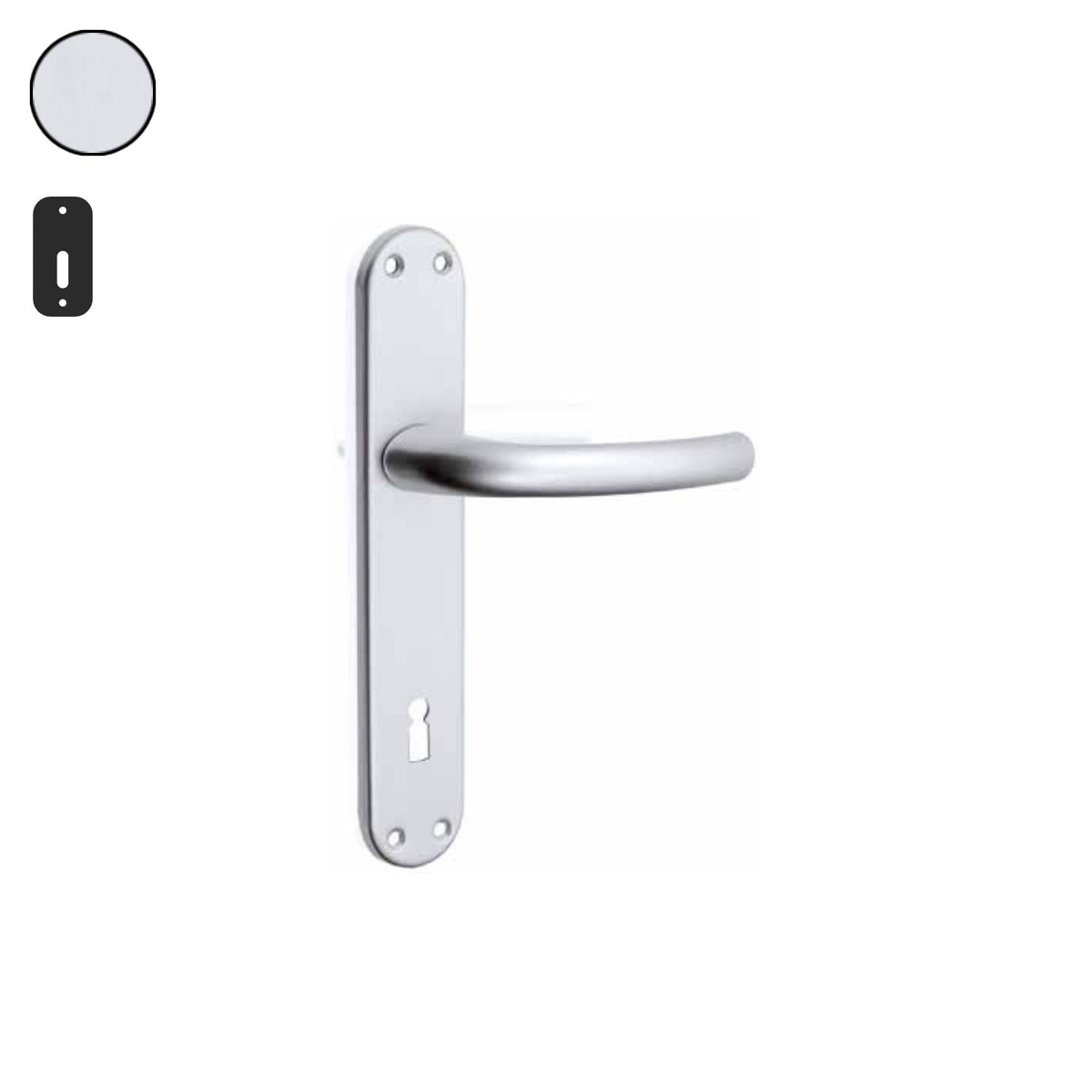 ZB - Maniglie Isy - Maniglia per porta interna - ARG - Argento F1 anodizzato / Placca 225x40 mm / Patent 70