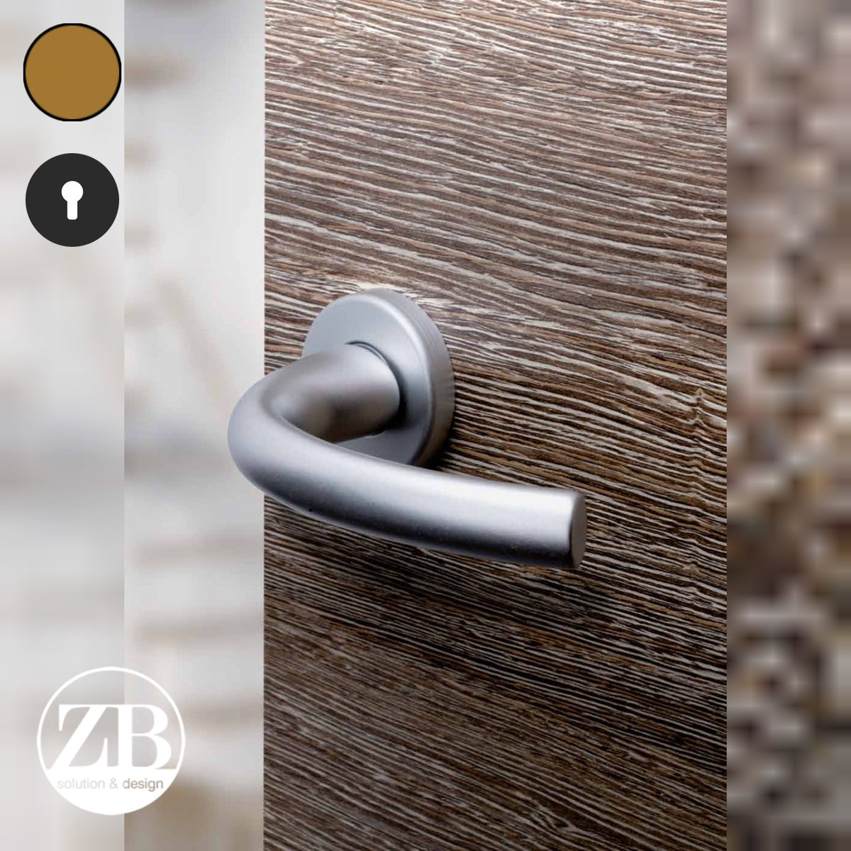 ZB - Maniglie Isy - Maniglia per porta interna - BRO - Bronzo F4 anodizzato / Tonda / Yale