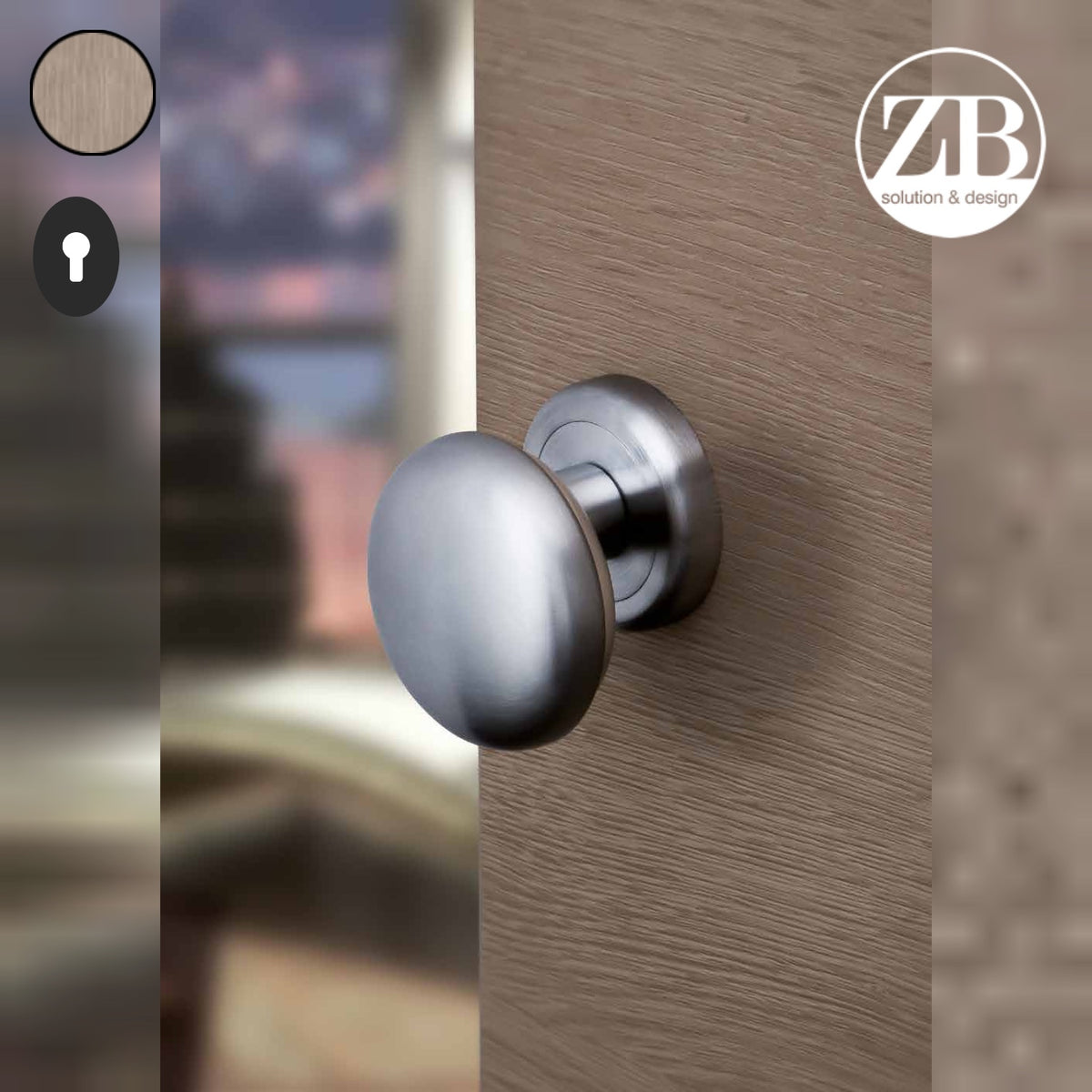ZB - Maniglie Leon M - Maniglia per porta interna - OGV - Ottone graffiato verniciato lucido / Ovale / Yale