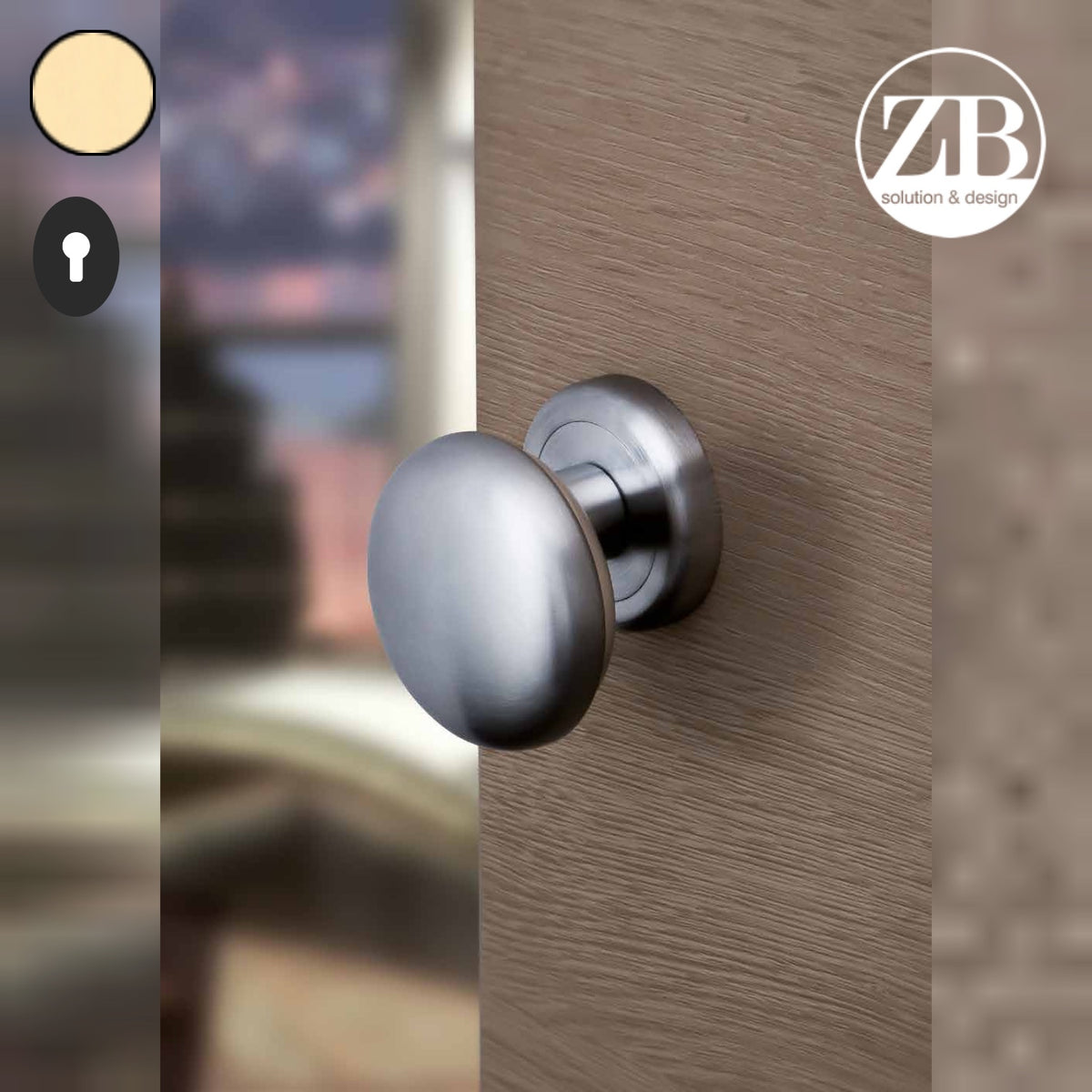 ZB - Maniglie Leon M - Maniglia per porta interna - OLV - Ottone lucido verniciato / Ovale / Yale