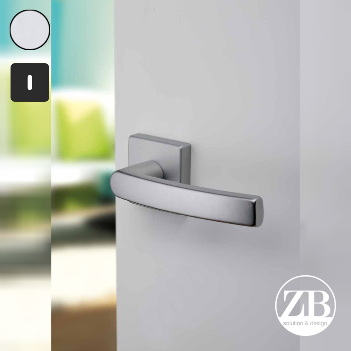 ZB - Maniglie London - Maniglia per porta interna - ARG - Argento F1 anodizzato / Quadra / Patent